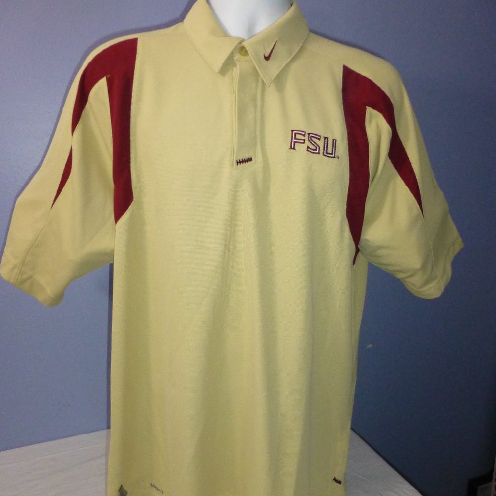 Men's Nike Team Yellow Florida State Seminoles Short Sleeve Polo Shirt S
